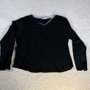 Sonoma Intimates Women Large Black V Neck Base Layer Office Capsule